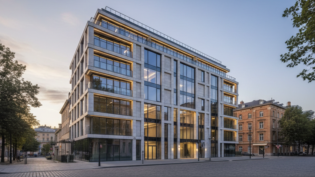 Benini Real Estate begleitet komplexen Grundstücksverkauf am Düsseldorfer Kennedydamm – KI-generiertes Symbolbild