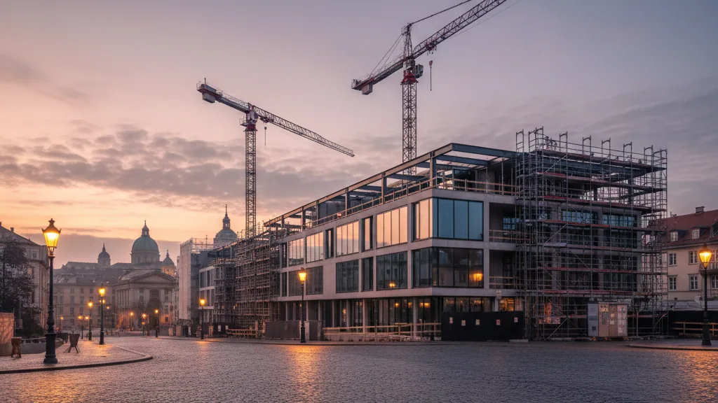 City 1 Group: Rohbaufortschritt beim Wohnbauprojekt NUMO in Frankfurt – KI-generiertes Symbolbild