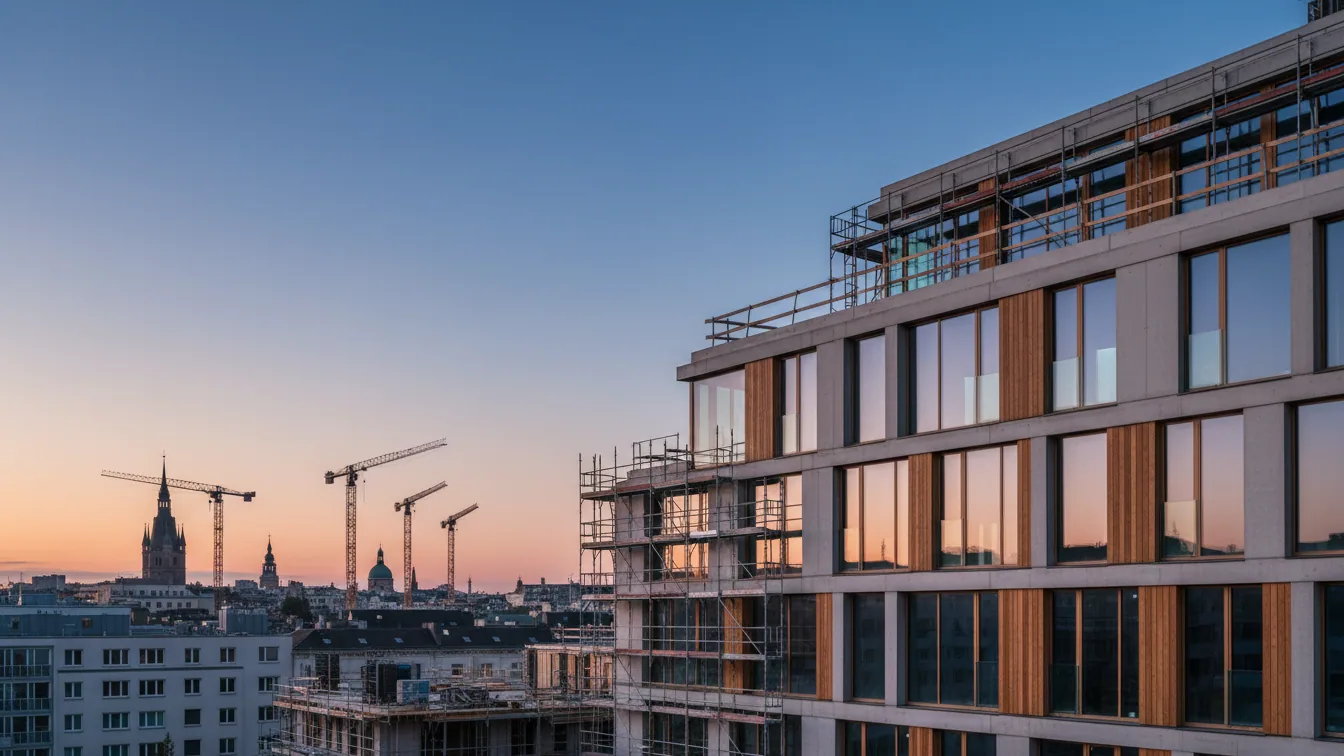 Wohnbauprojekt F40 in Stuttgart trotz Insolvenz fertiggestellt – KI-generiertes Symbolbild