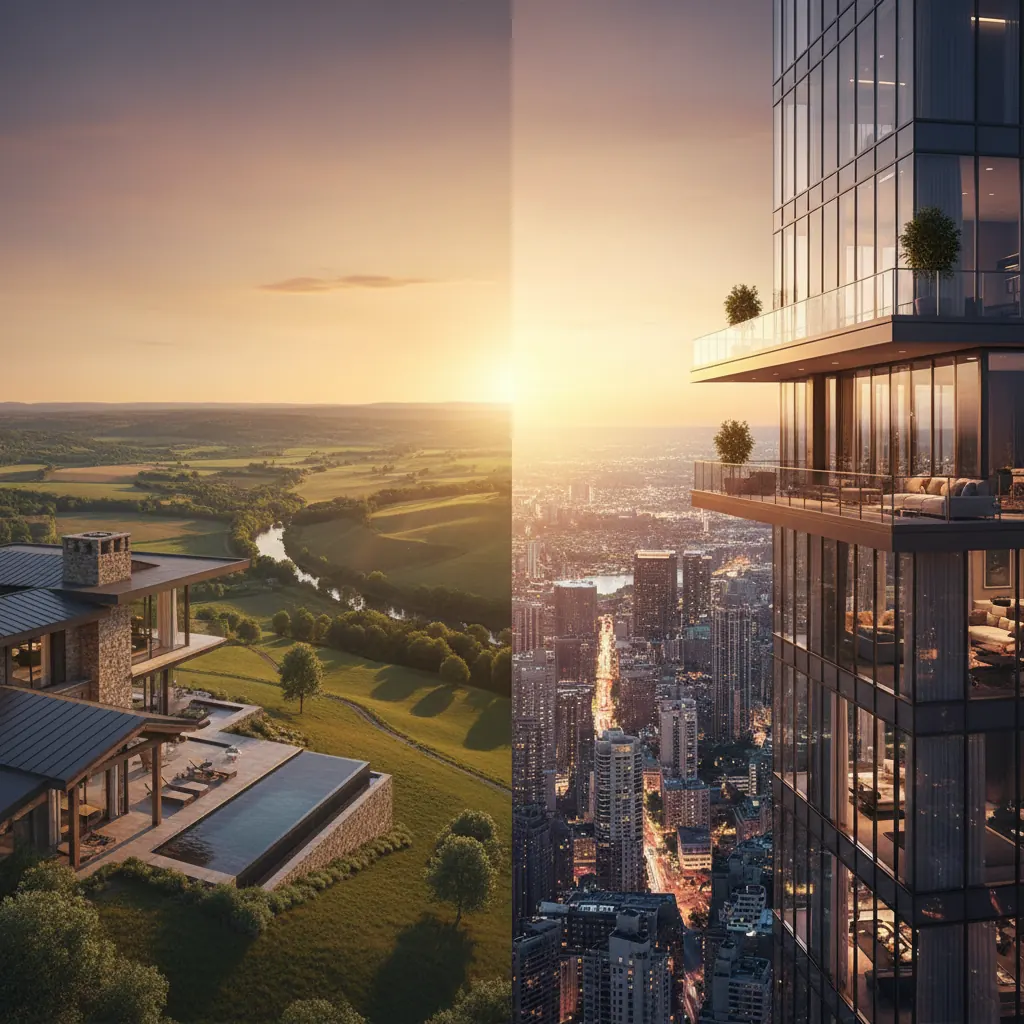 Wohnen auf dem Land vs. in der Stadt